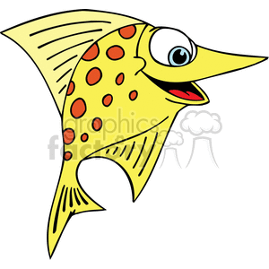 clipart - funny red spotted fish.