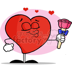 Man heart giving flowers clipart. Commercial use image # 377514