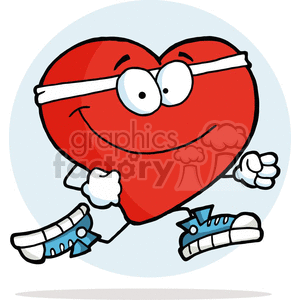 Healthy Heart jogging clipart. Commercial use image # 377519