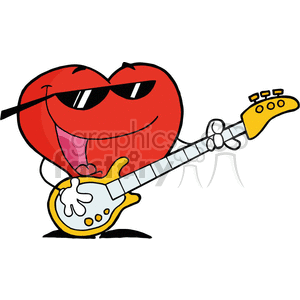 Heart exporting serenade with guitar clipart. Royalty-free image # 377524