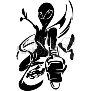 Alien rollerblading clipart. Royalty-free image # 377544