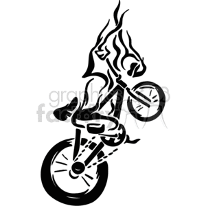 black white extreme sports sport action vector clip art mountain+bike biking vinyl-ready