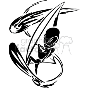 Alien wind surfing clipart. Royalty-free image # 377609