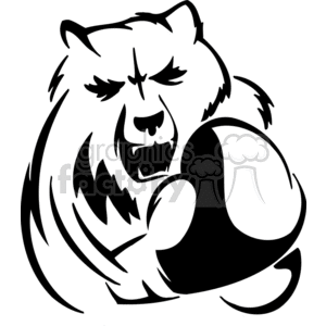 black white extreme sports sport action vector clip art bear boxer boxing vinyl-ready bears roar