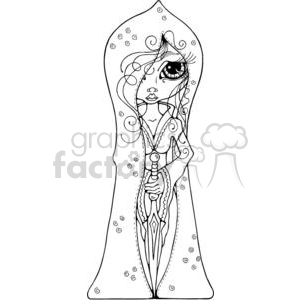 BigEyed-Girl-Medieval clipart. Royalty-free image # 380203