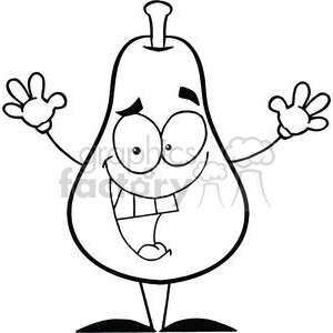 2863-Happy-Pear-Cartoon-Character
