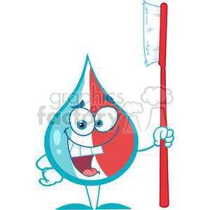 3019-Toothpaste-Character-Holding-A-Toothbrush clipart. Royalty-free image # 380418
