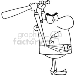3306-Angry-Businessman-With-Baseball-Bat clipart.