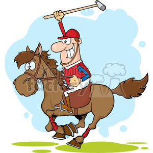 cartoon funny Holidays vector horse horses jocky polo
