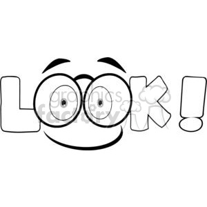 Cartoon-Text-Look-With-Glasses clipart. Commercial use image # 381229
