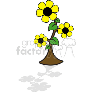 nuclear atomic cartoon plant flowers flower organic yellow daisy