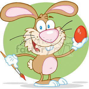 bunny paingint an egg clipart. Commercial use image # 382181