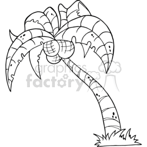 clipart - black and white palm tree.