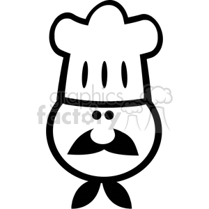black and white chef clipart. Commercial use image # 382191