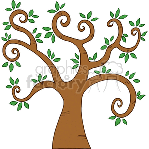 brown swirl tree clipart. Commercial use image # 382211