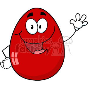 red  jellybean waving hi clipart. Royalty-free image # 382216