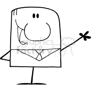 4335-Cartoon-Doodle-Businessman-Waving clipart. Royalty-free image # 382310