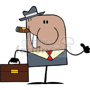 4350-American-Businessman-Cartoon-Doodle-Businessman-Holding-A-Thumb-Up