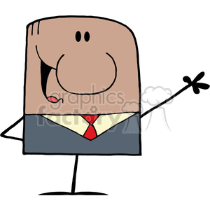 4340-American-Businessman-Cartoon-Doodle-Businessman-Waving clipart. Royalty-free image # 382360