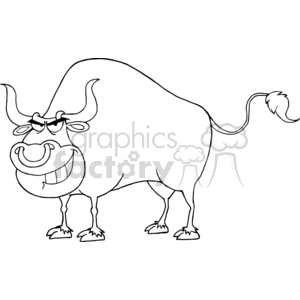 cartoon funny character animal animals bull bulls black white