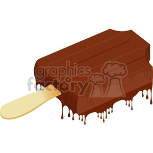 melting chocolate Popsicle clipart.