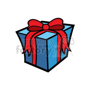 clipart - blue gift.