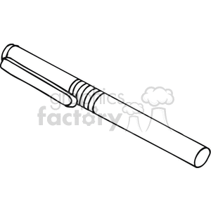 Black and white outline of a pocket pen clipart.