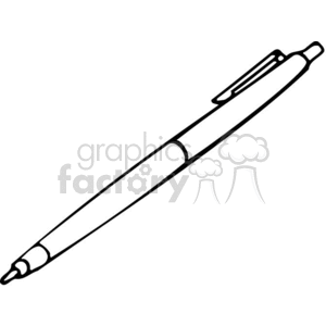 Black and white outline of a pen clipart. Commercial use image # 382464