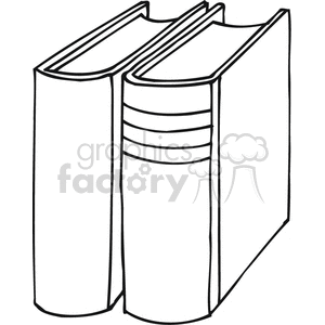 Black and white outline of books clipart.