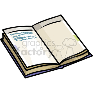 Open book with written words  clipart. Commercial use image # 382568