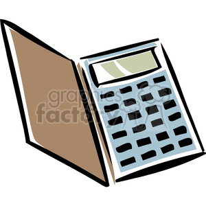 Cartoon calculator with case  clipart.