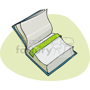 Cartoon textbook with bookmark clipart. Royalty-free image # 382585
