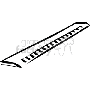 education cartoon black white vinyl-ready outline back to school ruler math measuring inches straight edge lines tool supply wooden 