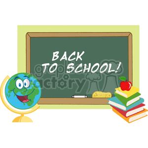 back to school on a chalkboard clipart. Commercial use image # 383290