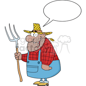 farmer holding a rake clipart. Commercial use image # 383305