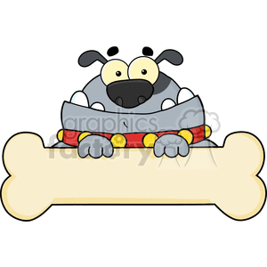 cartoon dog with huge bone clipart. Royalty-free image # 383315