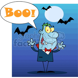 cartoon funny comic comical vector Halloween vampire monster Count Dracula scary boo scared spooky bats
