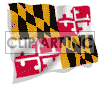 3D animated Maryland flag clipart.