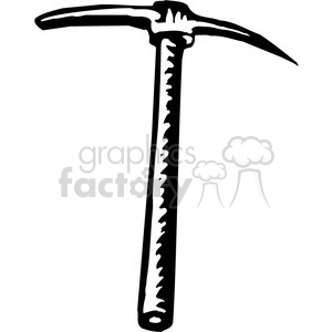 clipart - black and white pickaxe.