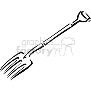 clipart - black and white pitchfork.