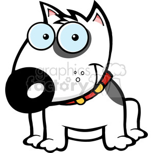 12815 RF Clipart Illustration Smiling White  Terrier Dog clipart.