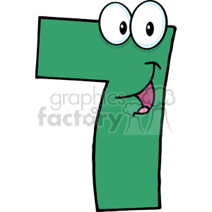 5008-Clipart-Illustration-of-Number-Seven-Cartoon-Mascot-Character clipart. Commercial use image # 385213