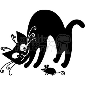 vector clip art illustration of black cat 055 clipart. Commercial use image # 385313