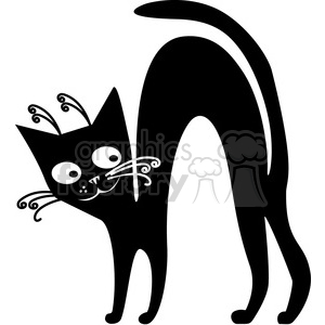vector clip art illustration of black cat 003