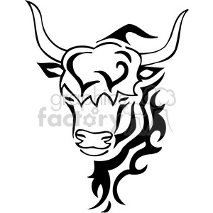vector black+white animals wild outline vinyl-ready ox cattle