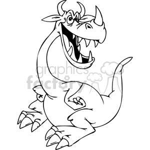 black+white cartoon funny dragon fantasy fictional characters