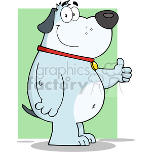 5226-Smiling-Gray-Fat-Dog-Showing-Thumbs-Up-Royalty-Free-RF-Clipart-Image clipart.