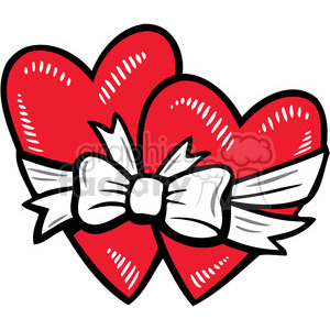 love Valentines hearts cartoon vector two bow relationship