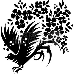 black+white swirl designs tattoo Chinese Asian floral organic vinyl+ready flowers bird