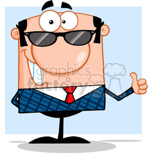 RF Happy Business Manager With Sunglasses Showing Thumbs Up clipart. Commercial use image # 386860